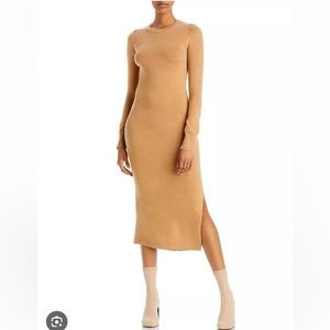 French Connection Babysoft Crewneck Sweater dress - camel - small